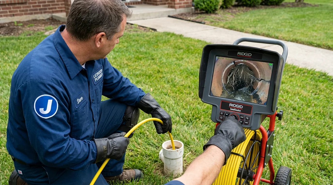 Sewer camera inspection being performed by Johns Plumbing LLC in Ione